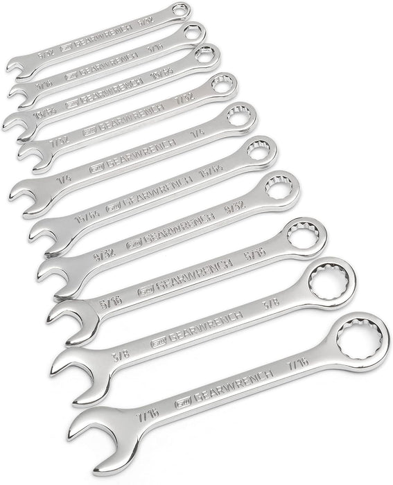GEARWRENCH 86560 10 Piece SAE Midget Combination Wrench Set