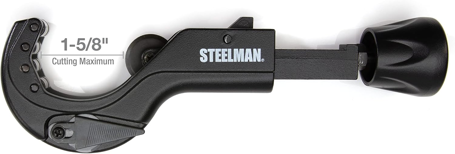 Steelman 42567 Metal Pipe and Tube Feed Cutter, Cuts 1-5/8-inch Tube Including Copper, Brass, Aluminum, ABS, and PVC, Die Cast Steel Body, Hardened Steel Blades