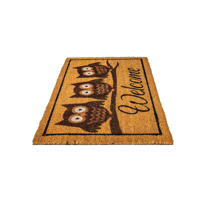 NoTrax, Owl, Vinyl-Backed Natural Coir Doormat, 18" x 30" - C12S1830OW