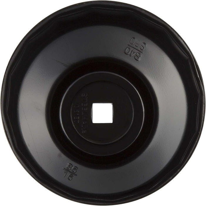 Steelman Low Profile Oil Filter Cap Wrench Socket 86mm x 16 Flute, ⅜-inch Drive, Heavy Duty Chrome Vanadium Steel