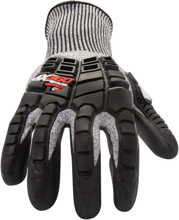 AX360 Impact Cut Resistant Gloves in Black and Gray (EN Level 5, ANSI A3) XL