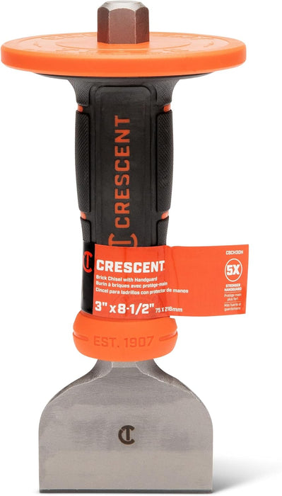 Crescent CBCH30H 3" x 8-1/2" Brick Chisel with Handguard