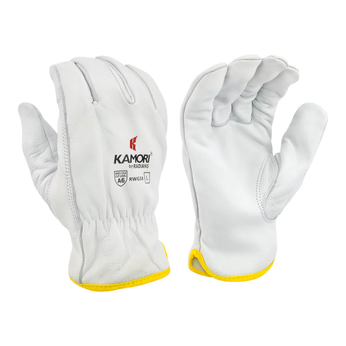 Radians RWG58M Unisex Cut Resistant A6 KAMORI White Grain Goatskin Driver, Medium