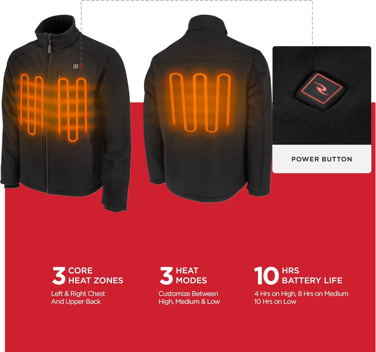 Radians (RHG-J100B-M) Men's Standard Heated Apparel - Jackets, Black, Medium