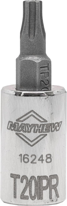 Mayhew Tools 16016 Tamper-proof Torx Plus Socket Bit Set, Chrome Plated, 10-Piece Polished Chrome