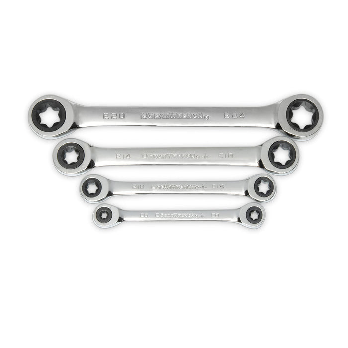 GEARWRENCH 4 Piece Double Box Ratcheting E-Torx Wrench Set - 9224D