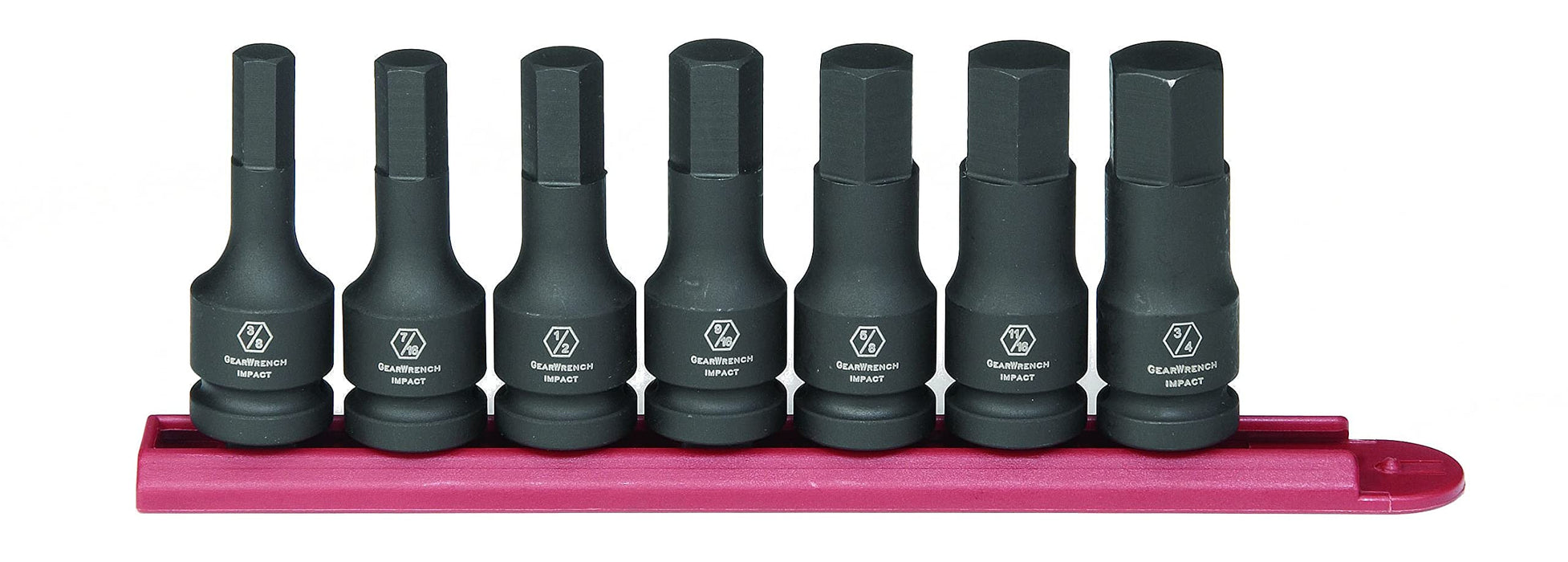 GEARWRENCH 84941 1/2" Drive Hex Bit Impact SAE Socket Set, 7 Piece