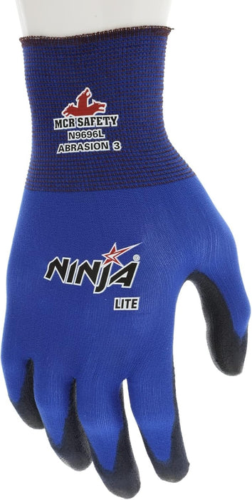 MCR Safety (N9696) Memphis Blue Ninja Lite Gloves, 18 Gauge, Size Large (12 Pair)