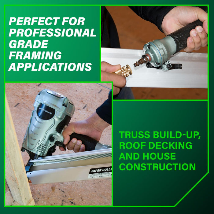 Metabo HPT (NR90ADS1M) Framing Nailer, Pro-Preferred Framing Tool For Flooring, Truss Build-Up, Roof Decking, and Housing Construction, Quick Switch Nailing, 3-1/2" 30° Paper Collated Nails