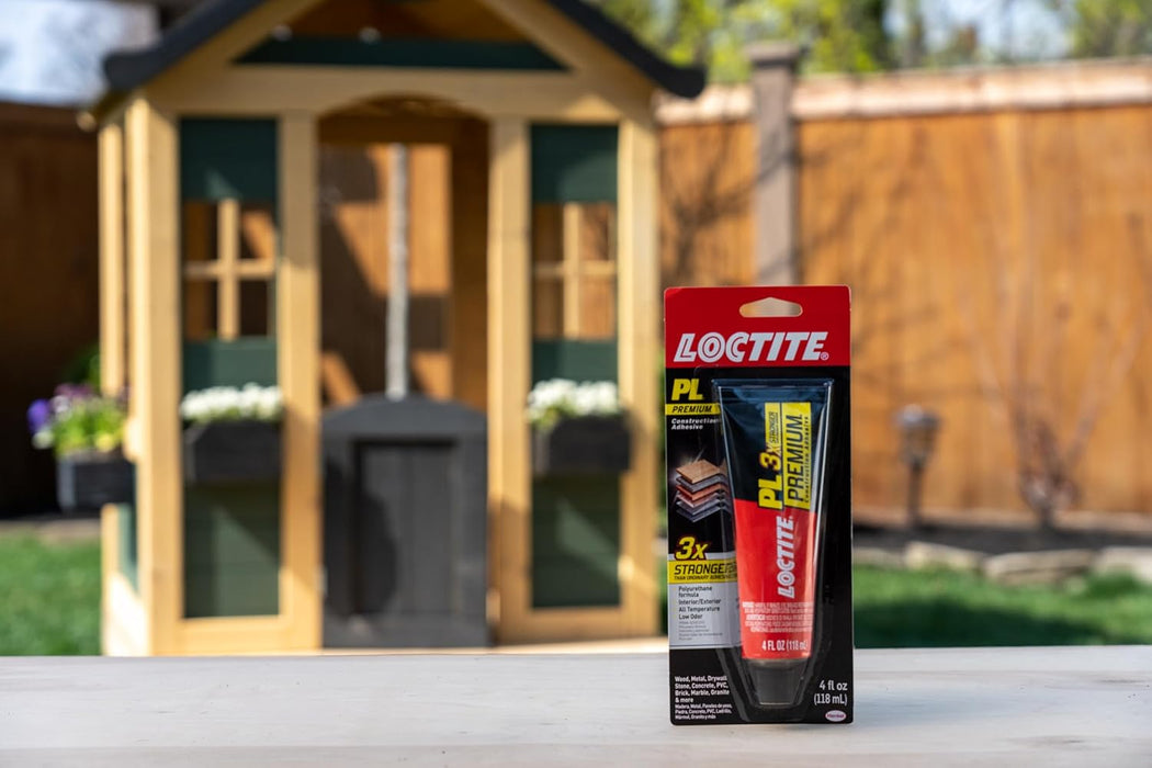 Loctite PL Premium Polyurethane Construction Adhesive, 4 fl oz Squeeze Tube - Versatile Construction Glue for Wood, Concrete, Stone, Metal & More (Pack of 1)
