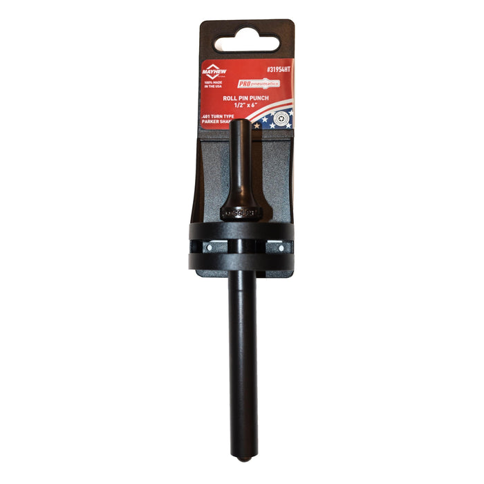 Mayhew Tools 31954HT Pneumatic Roll Pin Punch, 1/2" x 6" Hang Tag, Black Oxide Finish