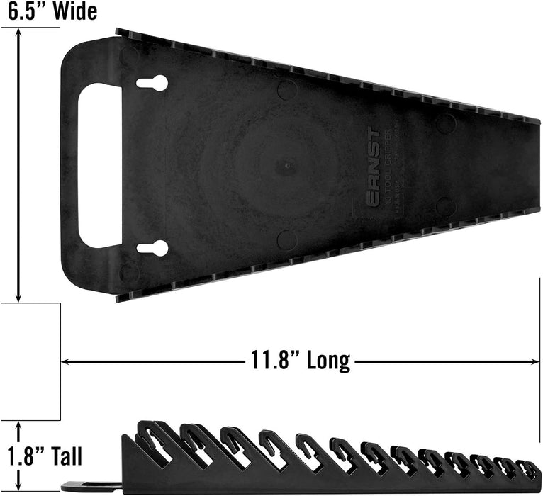 Ernst Manufacturing 5014 13-Wrench Portable Gripper Organizer - Versatile, One-Handed Access, Fits 1/4" to 1" & 6-19 mm Wrenches