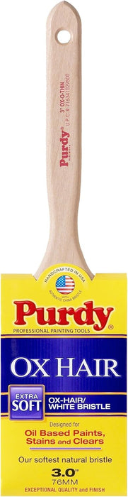 Purdy (144300030) Ox-Hair Series Ox-O-Thin Flat Trim Paint Brush, 3 inch, White