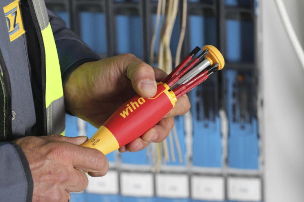 Wiha 28393 7 Piece Insulated SlimLine Ultra-Driver Blade Set Slotted, Phillips