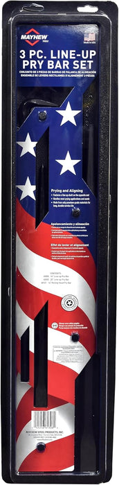 Mayhew Tools 61306 Line-Up Pry Bar Set, 3-Piece, Black Oxide Finish