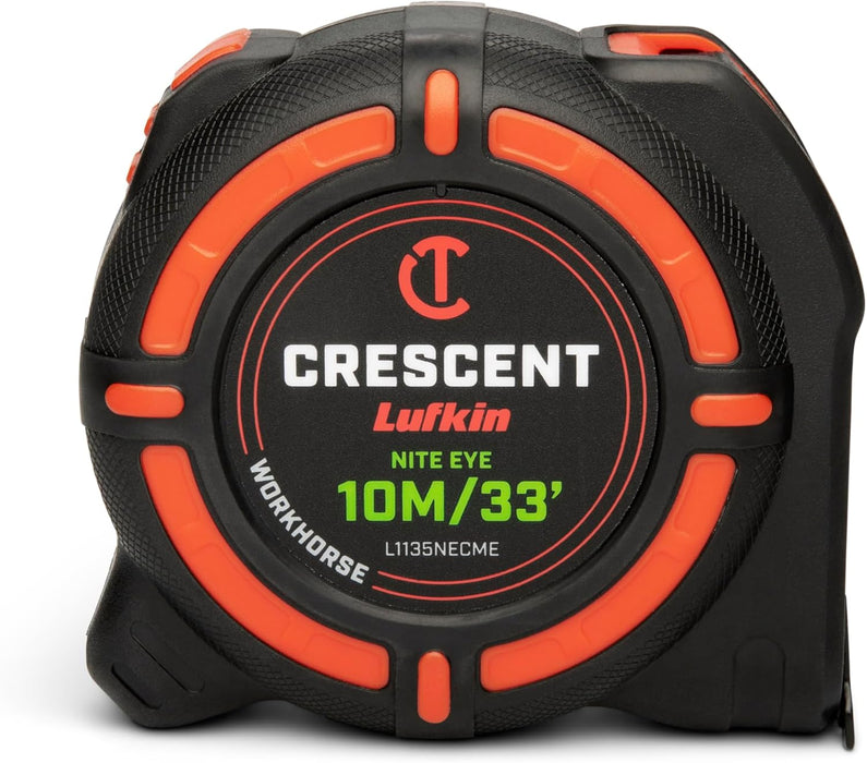 Crescent Lufkin L1135NECME 10 Meter / 35 Ft. Ft. WORKHORSE NITE EYE Tape Measure