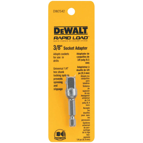 Dewalt DW2542 1/4-Inch Hex Drive to 3/8-Inch Socket Adapter, Silver