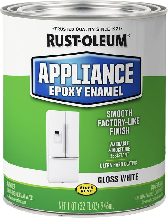 Rust-Oleum 241168 Specialty Appliance Epoxy Paint, Quart, Gloss White (Pack of 1)