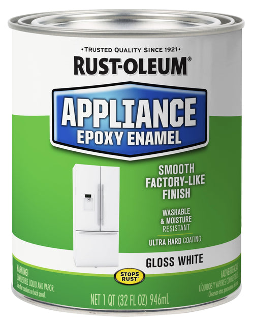 Rust-Oleum 241168 Specialty Appliance Epoxy Paint, Quart, Gloss White (Pack of 1)