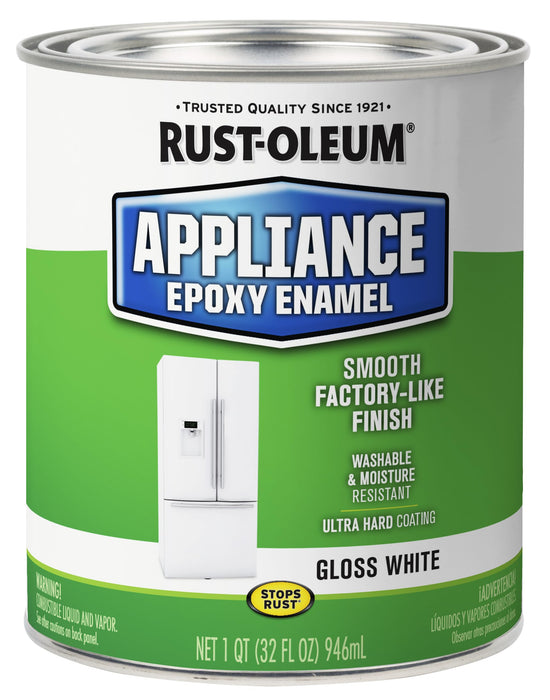 Rust-Oleum 241168 Specialty Appliance Epoxy Paint, Quart, Gloss White (Pack of 1)