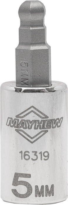Mayhew Tools 16023 Metric Ball Hex Socket Bit Set, 7-Piece, Polished Chrome