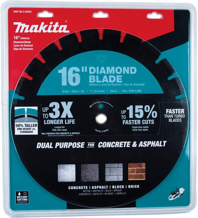 Makita E-02543 16" Diamond Blade, Segmented, Dual Purpose