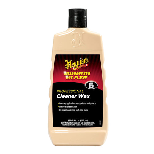 Meguiar's Professional Cleaner Wax M0616 - Swirl and Scratch Remover, Car Polish, and Car Wax in One Liquid - One-Step for Professional Detailing, 16 Oz (Packaging May Vary)