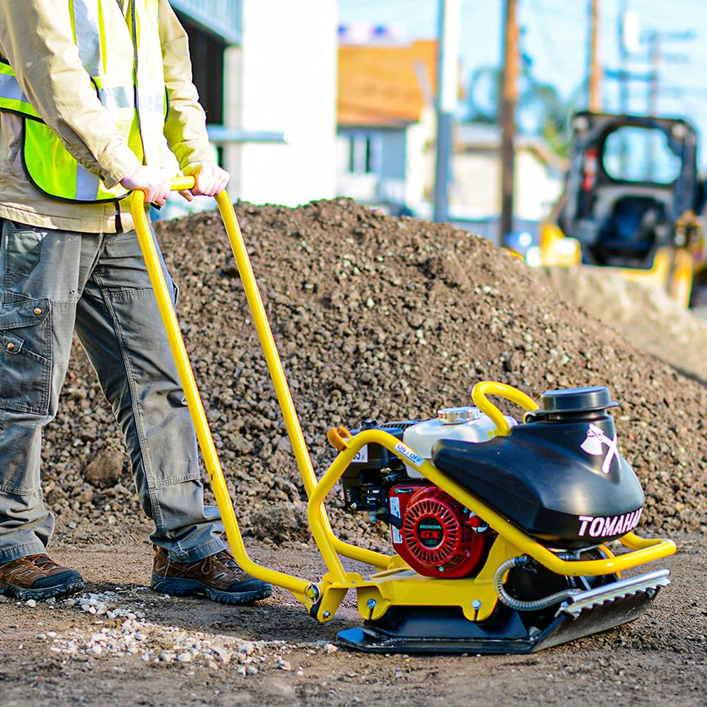 Tomahawk TPC90H 5.5 HP Honda Vibratory Plate Compactor for Asphalt Agg ...