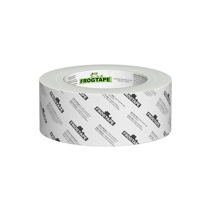 FrogTape DS 154 Premium Grade, Double-Sided Poly-Hanging Containment Tape, Sticks to Plastic Sheets, for Remodeling and Remediation, 48mm x 25yds, Natural, 1 Roll (105777)