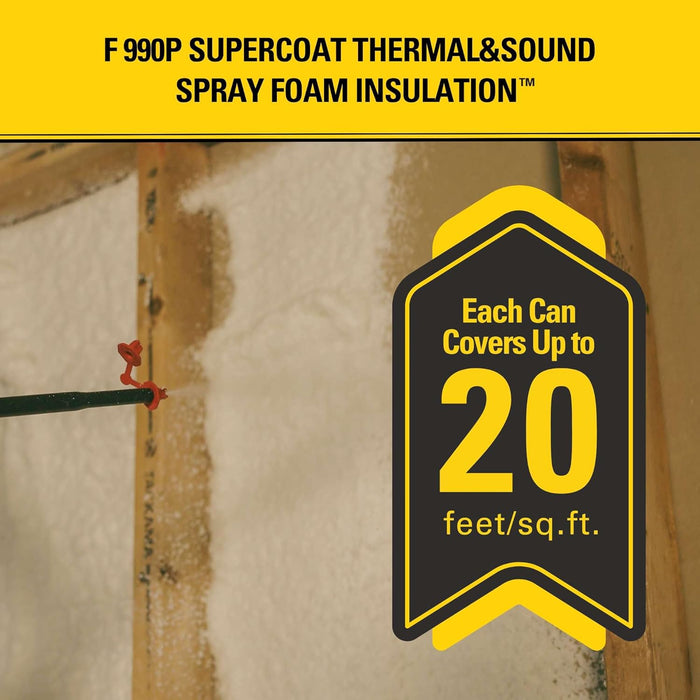 STANLEY Supercoat Spray Foam Insulation (SXPF3010US) - Closed Cell Spray Foam Covers Up to 20 Sq.Ft., Gun Use, Gun Not Included, 27.1 oz (Pack of 1)