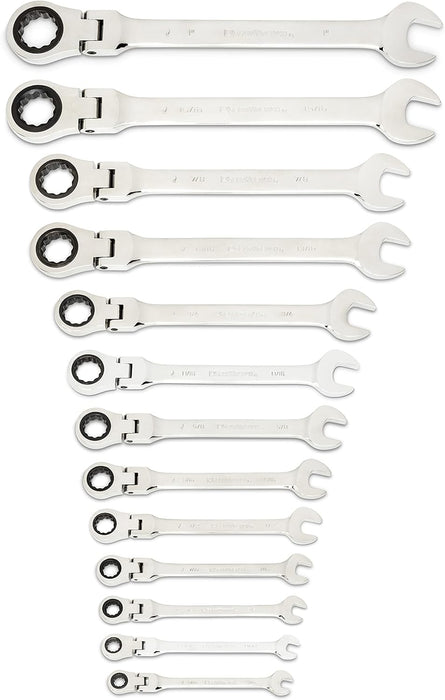 GEARWRENCH 86730 25-Pc. Flex Combination Ratcheting Wrench Set, SAE/MM