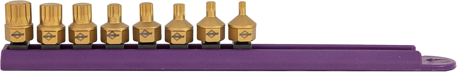 Mayhew Tools 16006 Low-Profile Dual Drive Set, 8-Piece Triple Square, Titanium-Coated