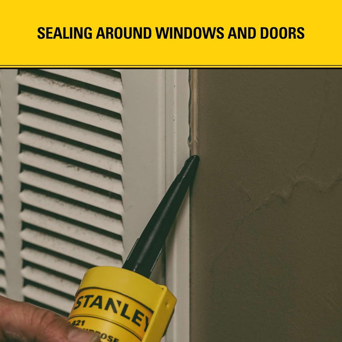 Stanley S421 RTV Silicone Caulk, 10.1 fl. oz. Gray, Silicone Sealant, Waterproof and Flexible Sealer for Kitchen & Bathroom (Pack of 1)