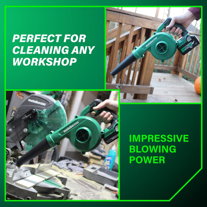 Metabo HPT RB18DCQ4 18V MultiVolt Cordless Compact Blower, Powerful 124 CFM Air Volume, Maximum Air Velocity 213 MPH, Lightweight Design, Variable Speed Trigger, Lock-On Switch, Tool Body Only