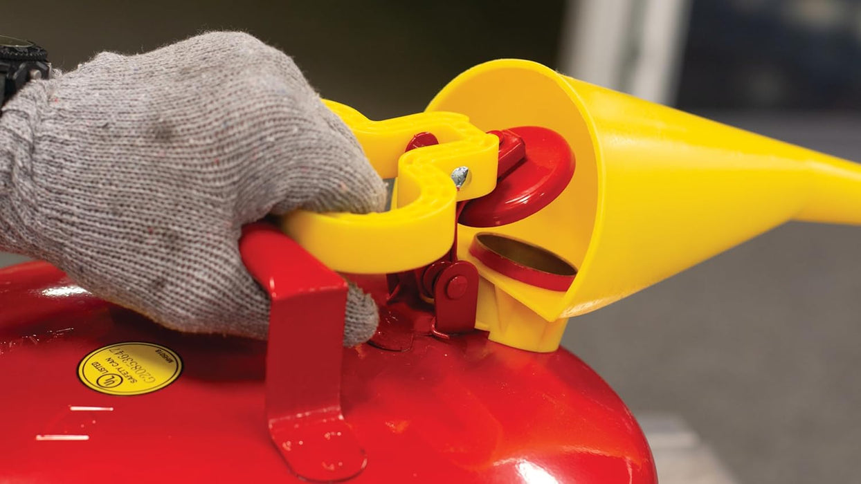 Eagle Plastic Funnel for Type I Metal Safety Cans, 5"x 7"x 12", Made of Chemically Resistant High-Density Polyethylene, Yellow, Made in The USA, F15FUN
