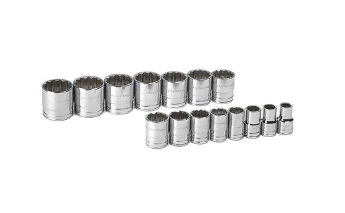 15 Pc. 1/2" Drive SAE 12 Point Socket Set