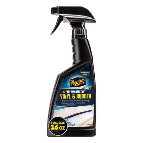 Meguiar's M5716 Marine/RV Vinyl & Rubber Cleaner & Protectant, Boat Vinyl Cleaner & Protectant, Revitalize Plastic and Rubber with an Easy-to-Use Non-Greasy Formula, 16 Oz Spray Bottle