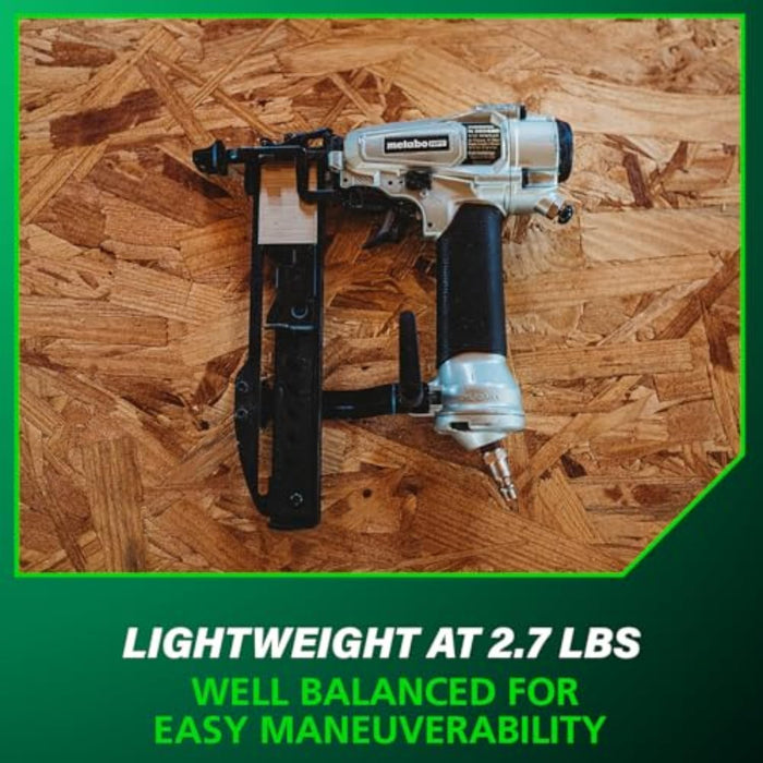 Metabo HPT PRO Finish Stapler, Pro-preferred Pneumatic Power Nailers, Finish Tool for Carpentry & Industrial Uses, All-Metal Key Component, 18 Gauge, 1/4" Crown Staples, Length 1/2" to 1-1/2", N3804A5 N3804A5 - Pro Model