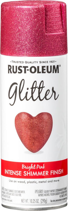 Rust-Oleum 301818 Specialty Glitter Spray Paint, 10.25 oz, Bright Pink (Pack of 1)