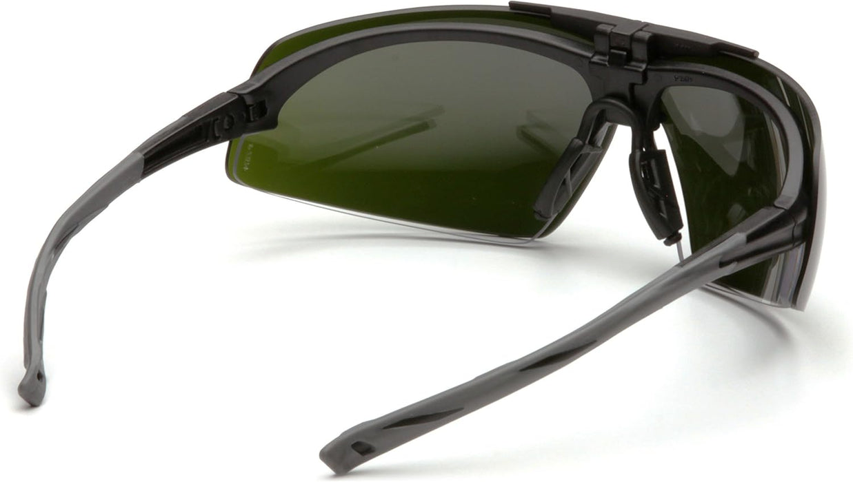 Pyramex SB4950STP Onix Plus, Clear Anti-Fog Bottom Lens / 5.0 IR Filter Flip Lens