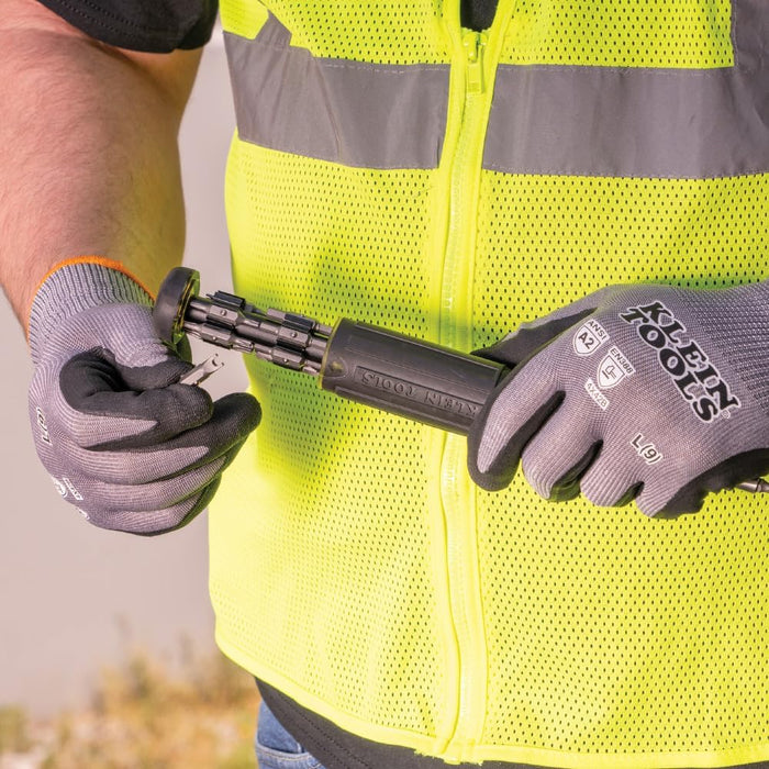 Klein Tools 60585 Knit Dipped Gloves, Cut Level A2, Touchscreen, Large, 2-Pair