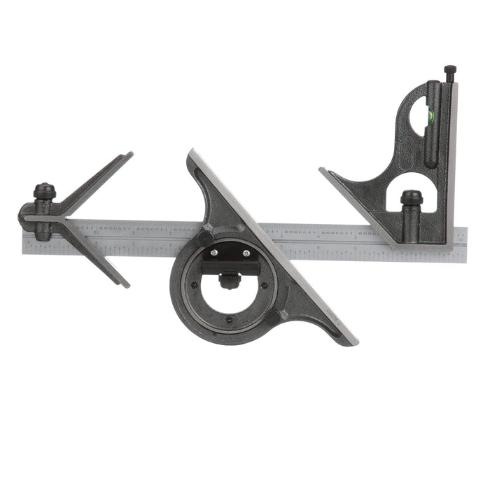 INSIZE 2278-180E Combination Square Set, 1/8", 1/16", 1/32", 1/64" Graduation