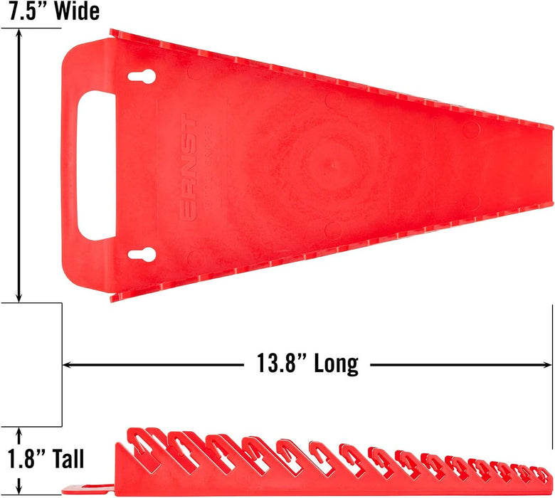 ERNST Wrench Gripper - Wrench Organizer, Wrench Holder for 15 Tools, Red