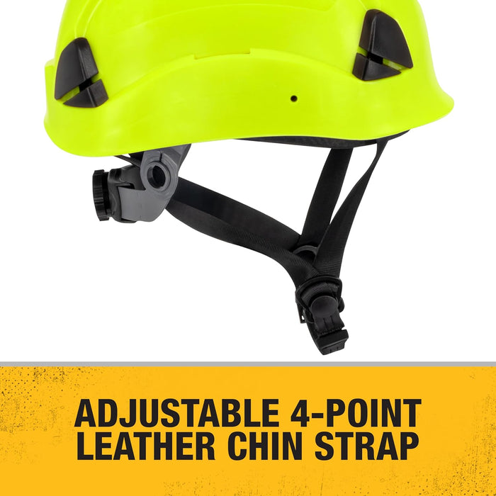 DEWALT DPG22V Hi-Vis Lime Type II Class C 4-Point Ratcheting Vented Safety Helmet