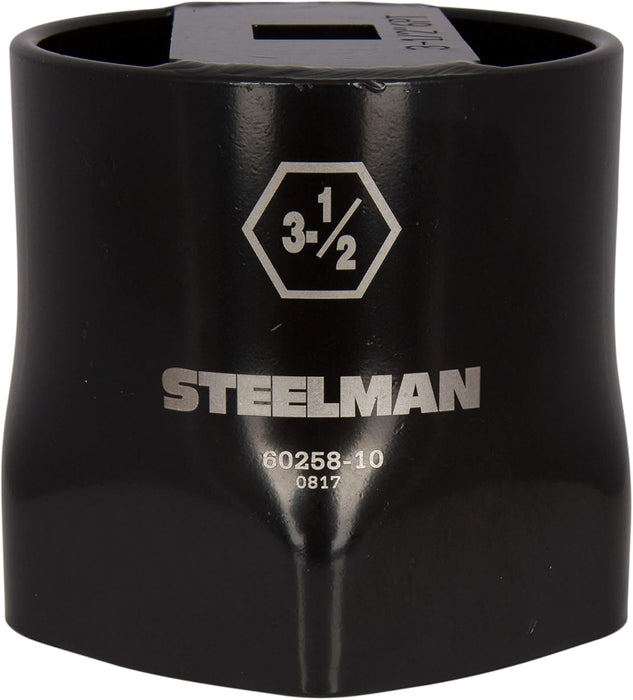 Steelman 60258-10 3-1/2-Inch 6-Point Locknut Socket, 3/4-Inch Drive, Install and Remove Wheel Bearing Locknuts, Laser Etched, Powder-Coated Steel