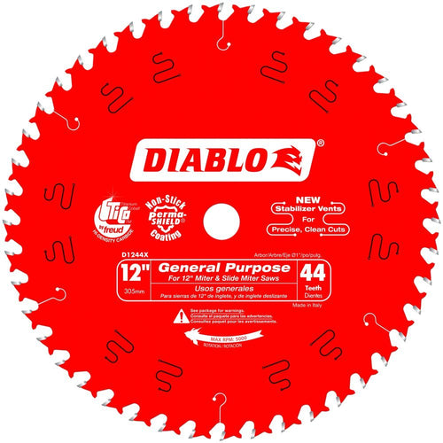 Diablo (D1244X) 12" 44T Diablo General Purpose Chop/Slide Miter Saw Blade
