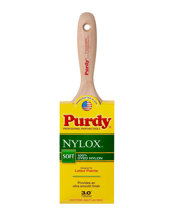 Purdy 144400230 Nylox Swan Paint Brush, Tynex Nylon, 3"