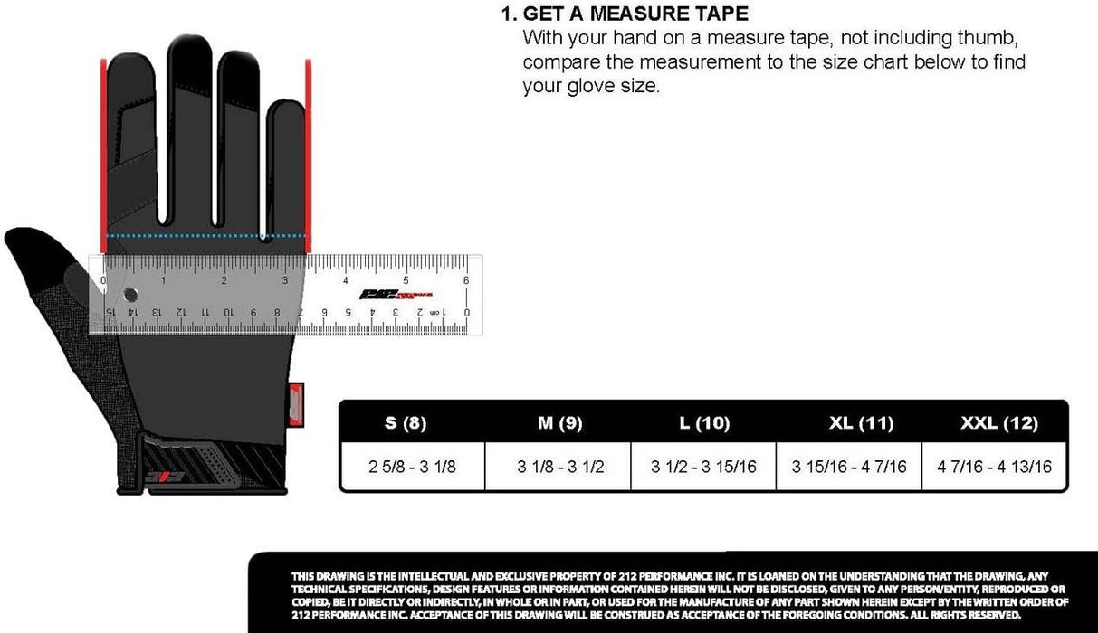 212 Performance Touch-screen Compatible, High Grip Gloves for Mechanics, High Dexterity, Adjustable Closure, Black, Medium