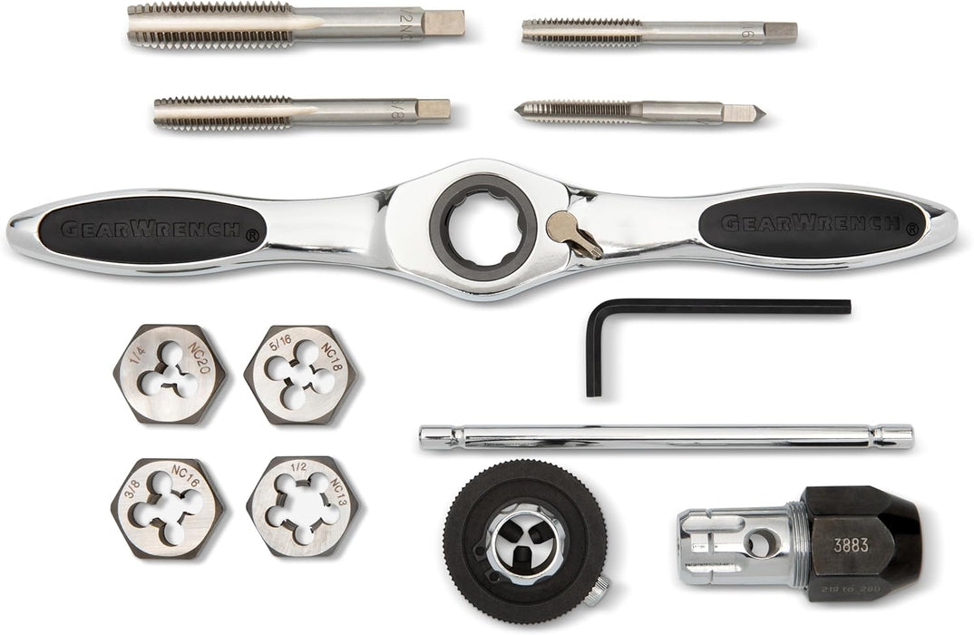 GEARWRENCH 82817 13 Piece SAE Ratcheting Tap & Die Set