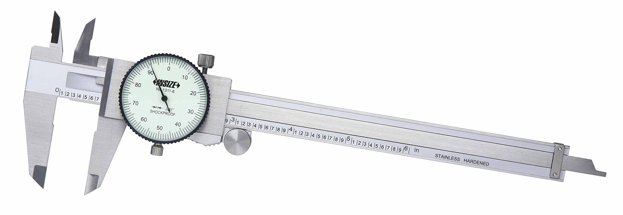 INSIZE 1311-8CAL Dial Caliper with ISO17025 Calibration Certificate, 0-8"